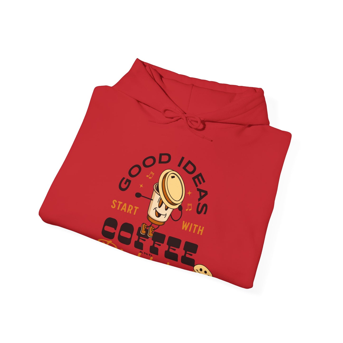 Good Ideas Start with Coffee & Pickleball - Unisex  Hooded Sweatshirt | Available in 9 colors