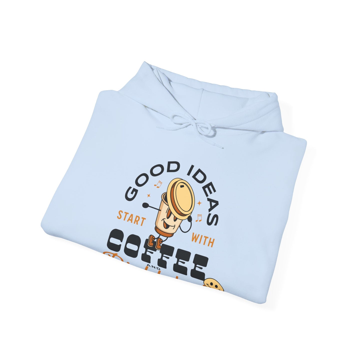 Good Ideas Start with Coffee & Pickleball - Unisex  Hooded Sweatshirt | Available in 9 colors